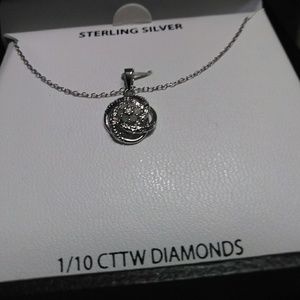 Brand New Diamond Love Knot Pendant Necklace